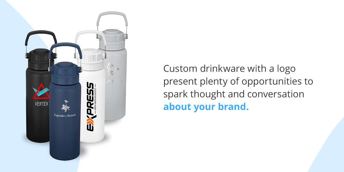 custom drinkware with a logo